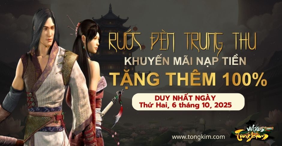 Khuyến mãi nạp 100% đêm hội Trung Thu 2025