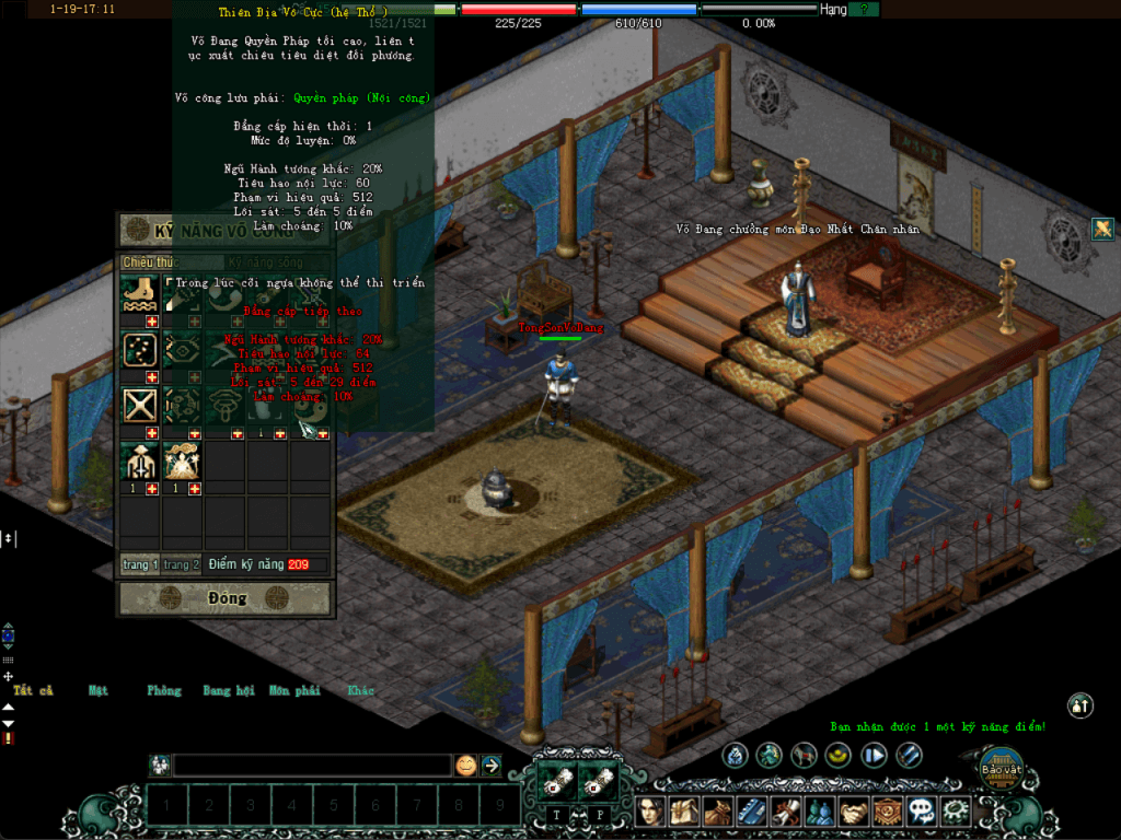 cach tang diem tiem nang va ky nang vo dang quyen